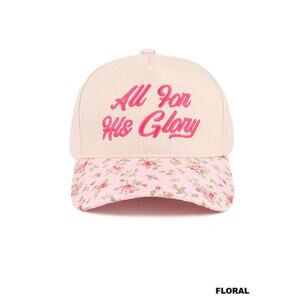 ZENANA CHRISTIAN ALL FOR HIS GLORY TWO TONE COTTON HAT CAP TAN NEW CASUAL SUMMER